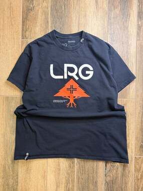 LRG Classic Stack Short Sleeve T Shirt Navy Blue Size XL